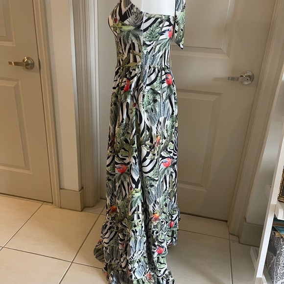 Tropical zebra long dress halter - Picture 5 of 7